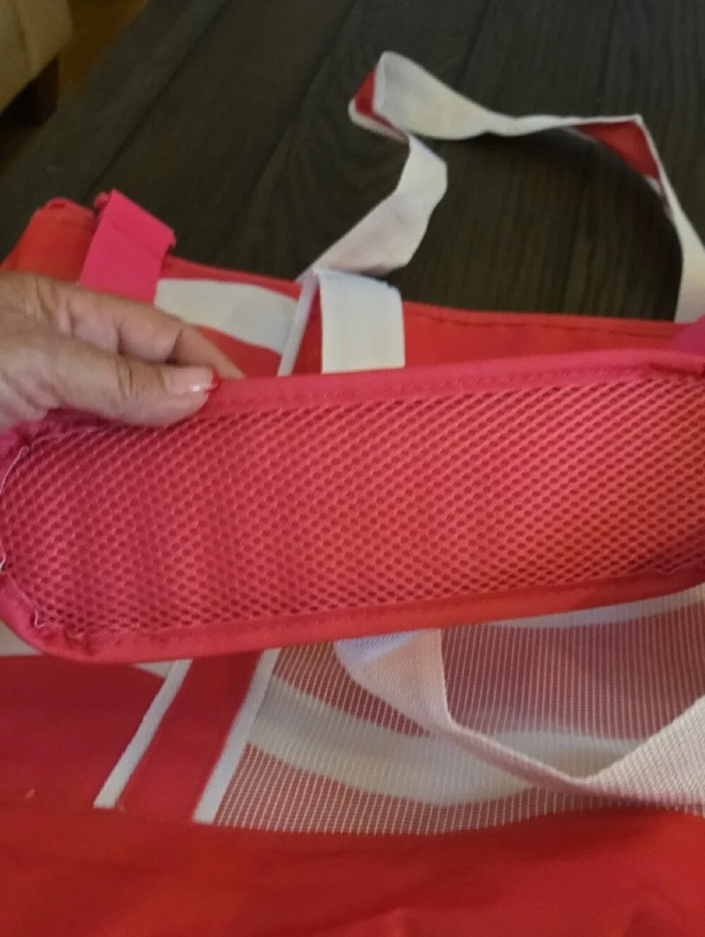 Pink and White Striped Women's Tote Bag - Beach-Ready Shoulder Bag, NWT.